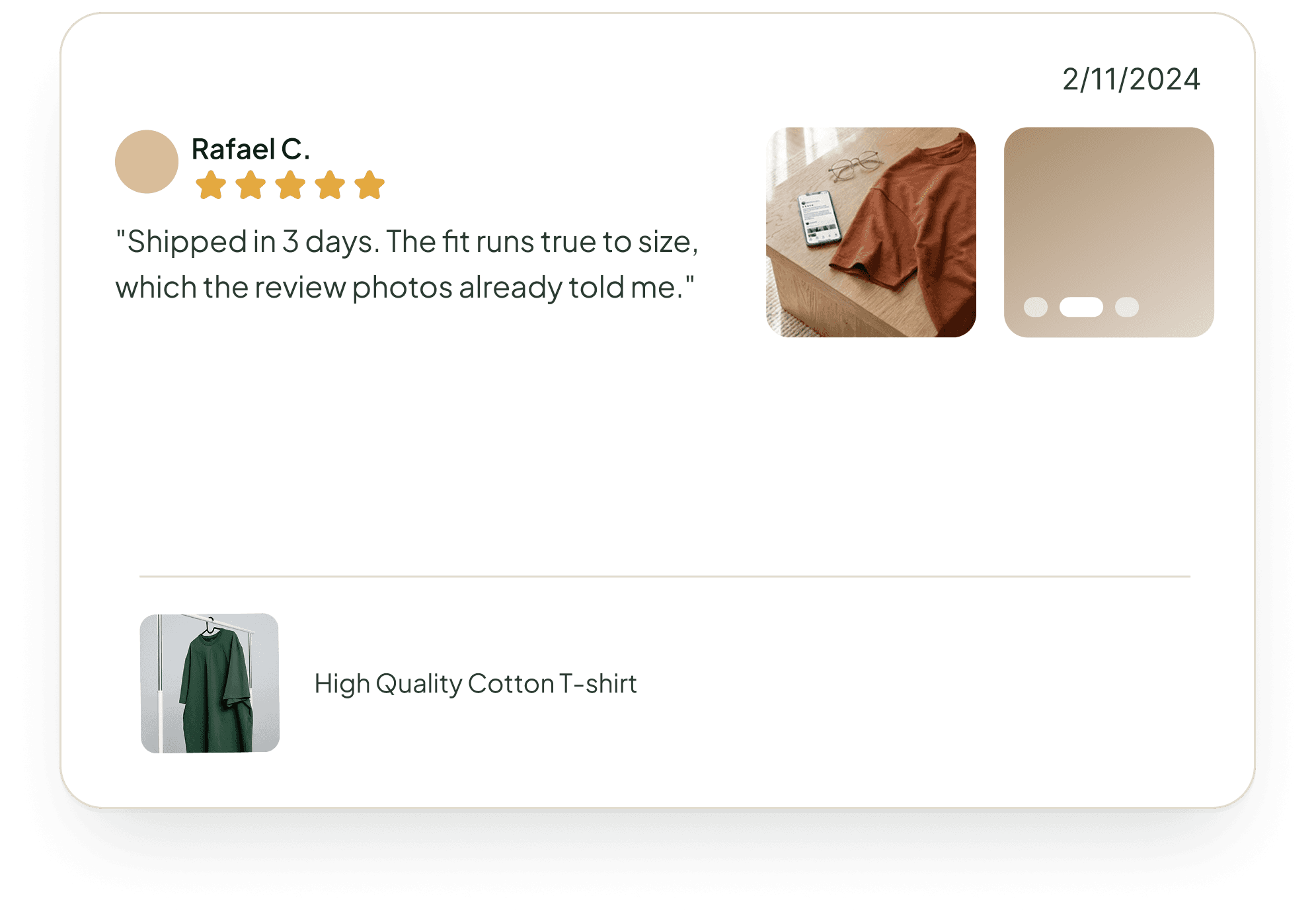 Demo of the interactive review widget on a product page